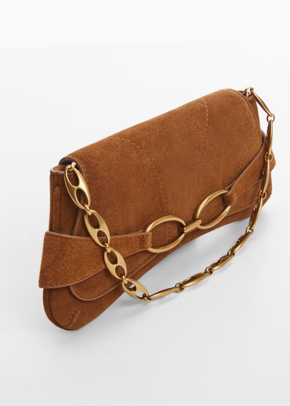 Leather bag with metal handle  -  Women | Mango USA | MANGO (US)