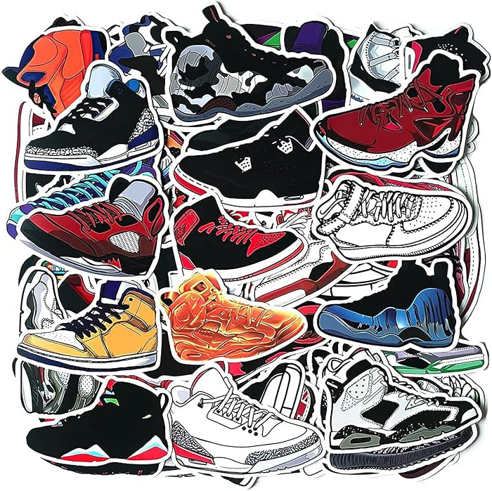100 pcs Shoe Sneaker Stickers for Water Bottle, Basketball Stickers, Laptop, Skateboard, Computer... | Amazon (US)