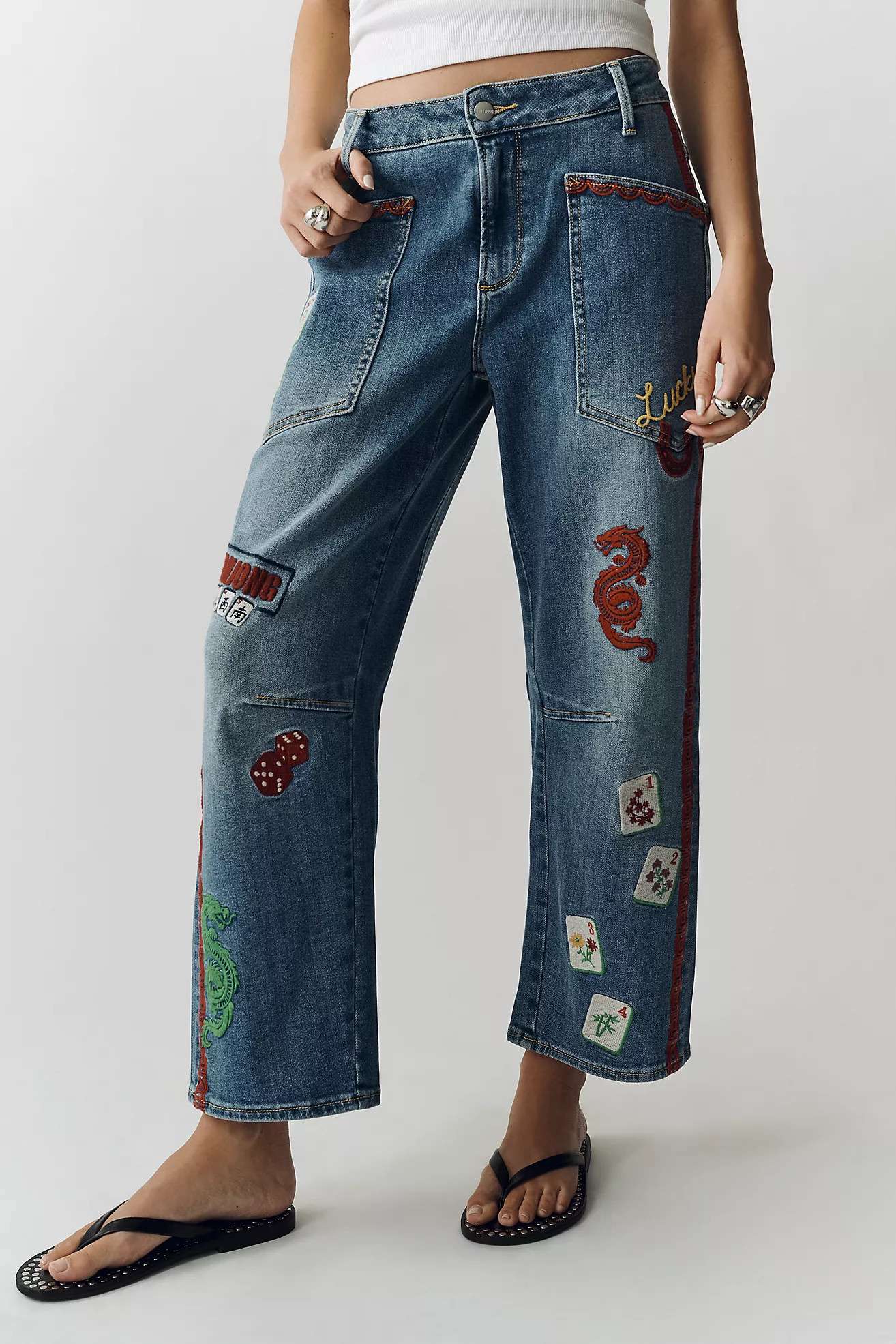 Driftwood Mahjong High-Rise Tapered Jeans | Anthropologie (US)