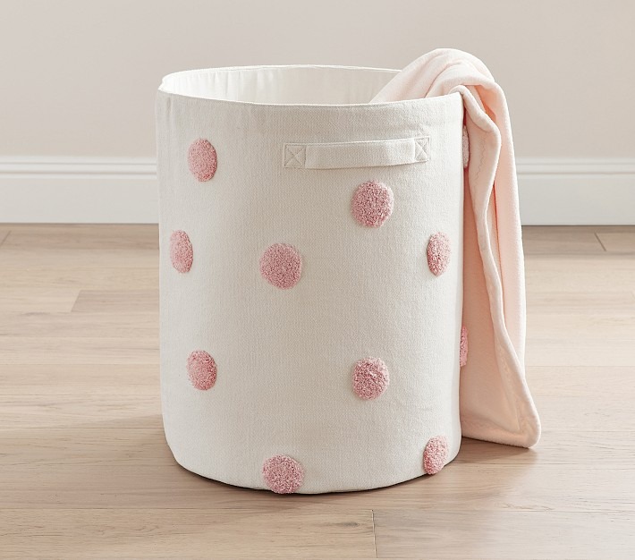 Embroidered Dot Hamper | Pottery Barn Kids