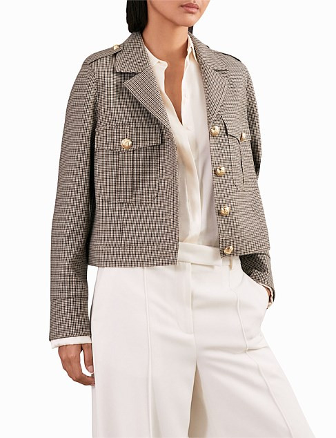 Jaque Cropped Check Jacket | David Jones (Australia & New Zealand)
