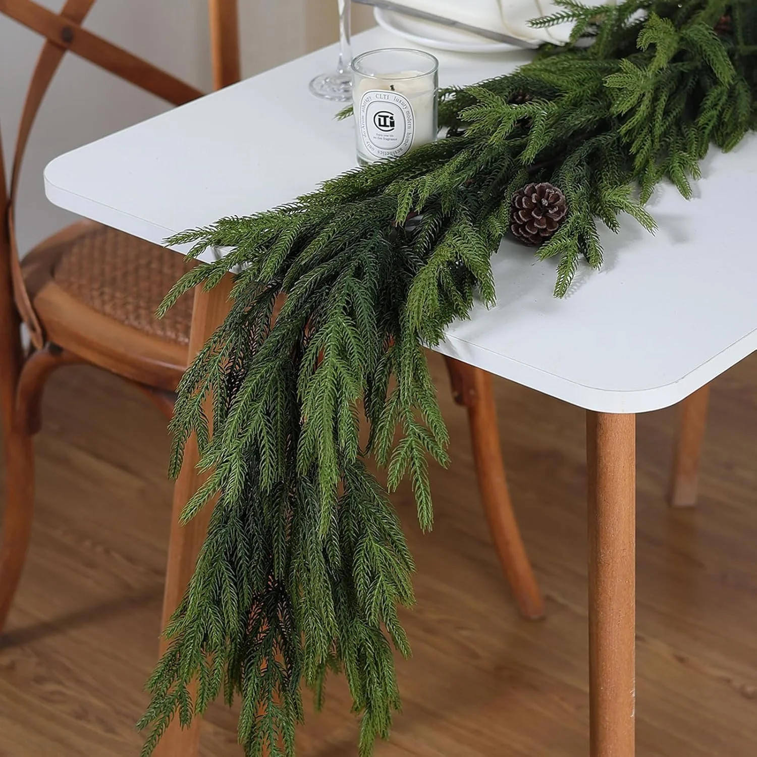 TQWQT Christmas Deluxe Norfolk Pine Garlands Realistic Norfolk Pine Garland Faux Christmas Greene... | Walmart (US)