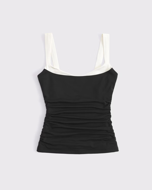 Women's Sweetheart Contrast Top | Women's New Arrivals | Abercrombie.com | Abercrombie & Fitch (UK)