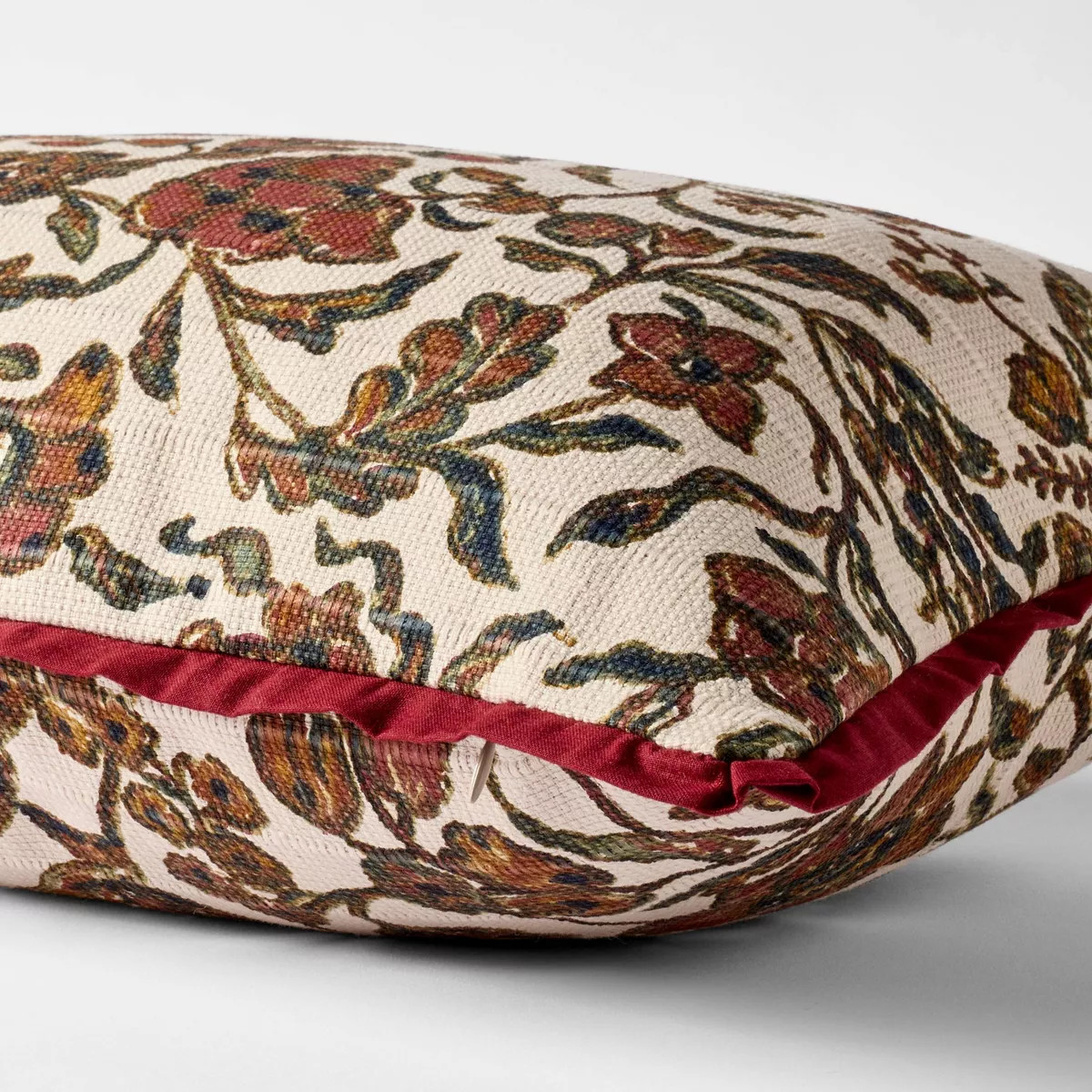 14"x24" Jacobean Floral Throw Pillow Cream and Burgundy - Threshold™ designed with Studio McGee | Target