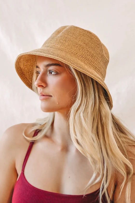 Bon Voyage Babe Tan Straw Bucket Hat | Lulus (US)