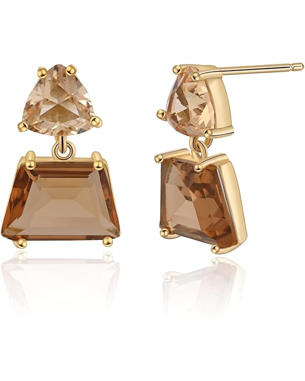 Hypoallergenic Brown Crystal Dangle Earrings for Women - Fashionable Amber Drops Ideal for Sensit... | Amazon (CA)