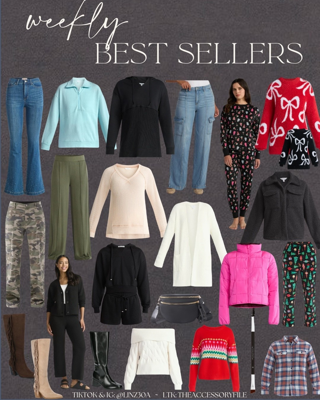 Here are your weekly best sellers! 

Holiday sweaters, Christmas sweaters, Christmas outfits, holiday outfits, Christmas party outfits, jacket, cardigan, viral fashion, pullover, boots, pajamas, makeup brush, jeans, denim, wide leg pants 

#LTKFindsUnder50 #LTKSeasonal #LTKHoliday