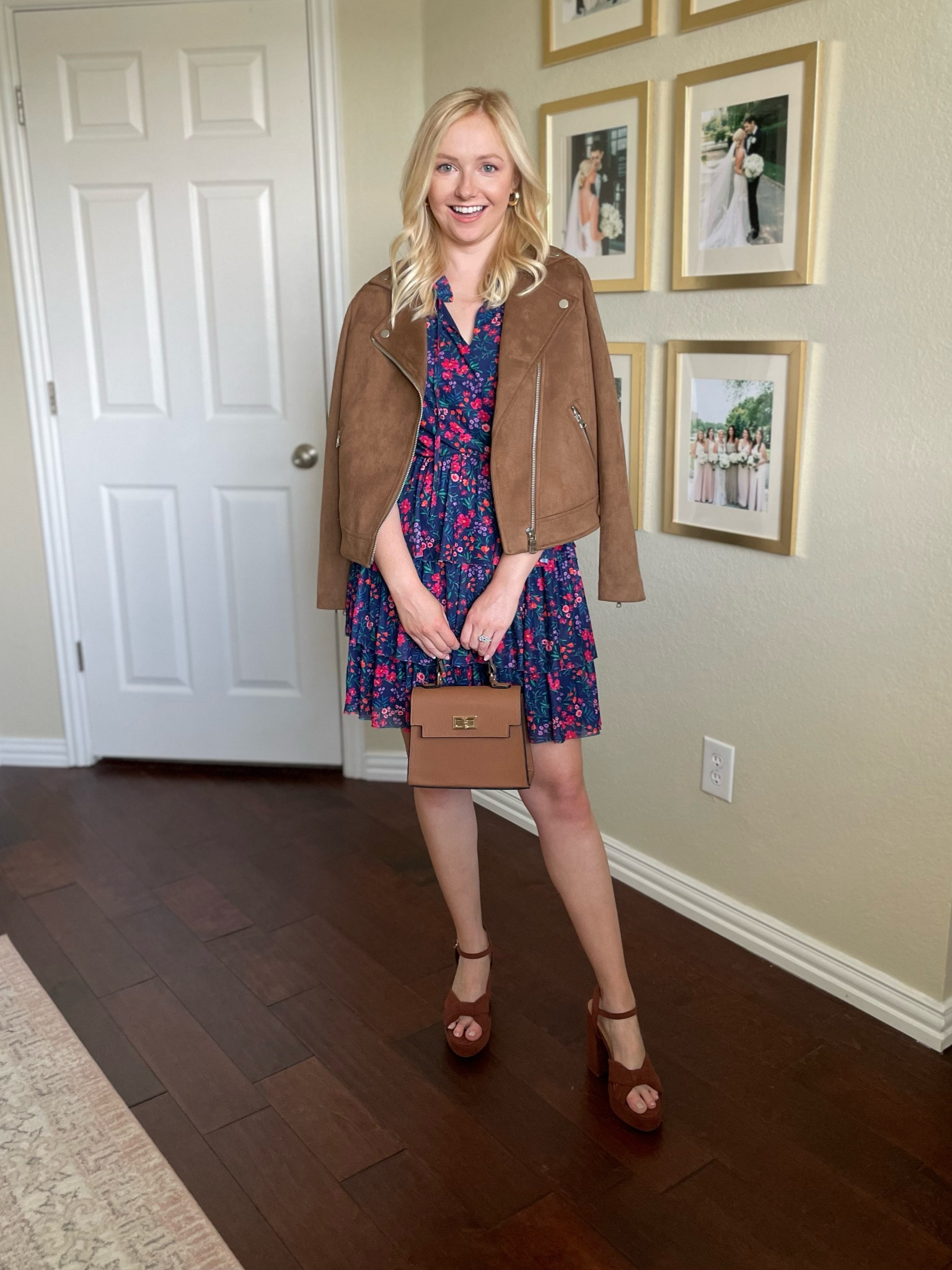 Jacket is old but linked similar! Wearing an XS in the dress | floral dress, fall outfit, fall fashion, fall date night outfit, fall dress 

#LTKSeasonal #LTKstyletip #LTKfindsunder100