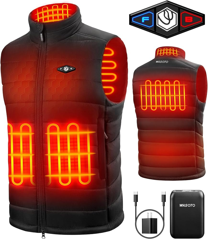 WASOTO Heated Vest for Men with 9V 16000mAh Battery Pack Charger Lightweight for Cycling Glof Hun... | Amazon (US)