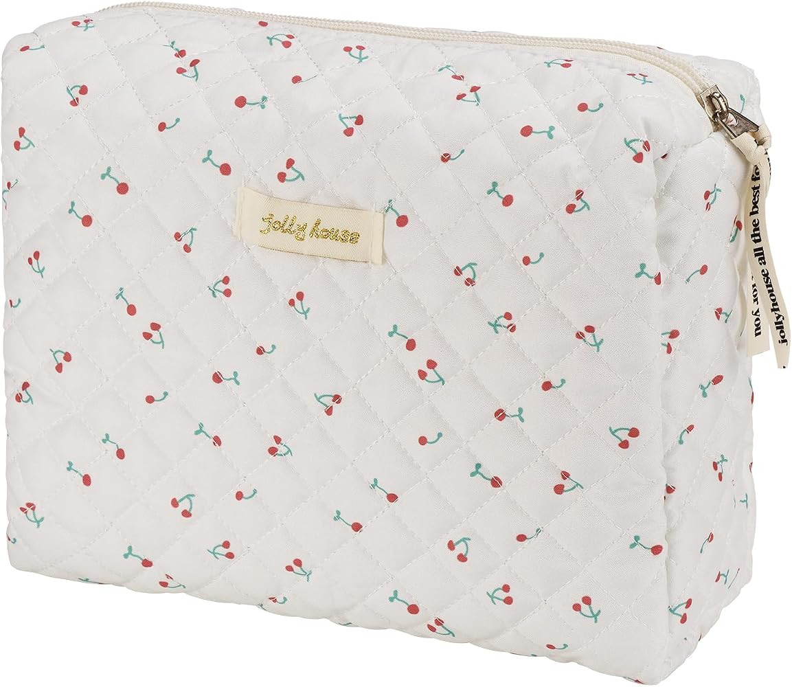 Makeup Cosmetic Bag,Cotton Large Travel Organizer Toiletry Bag for Women for Toiletries Accessori... | Amazon (US)