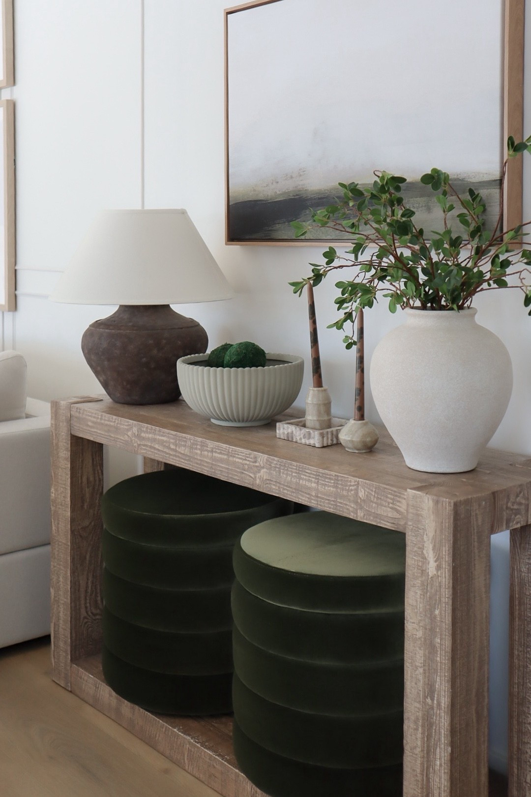 Earthy console table decor 

#LTKFindsUnder50 #LTKHome