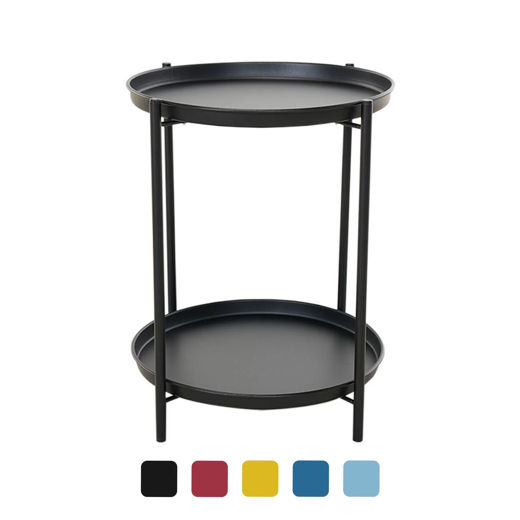 Grand Patio Indoor & Outdoor Side Table 2-Tier, Weather-Resistant Steel Round End Table for Porch... | Walmart (US)