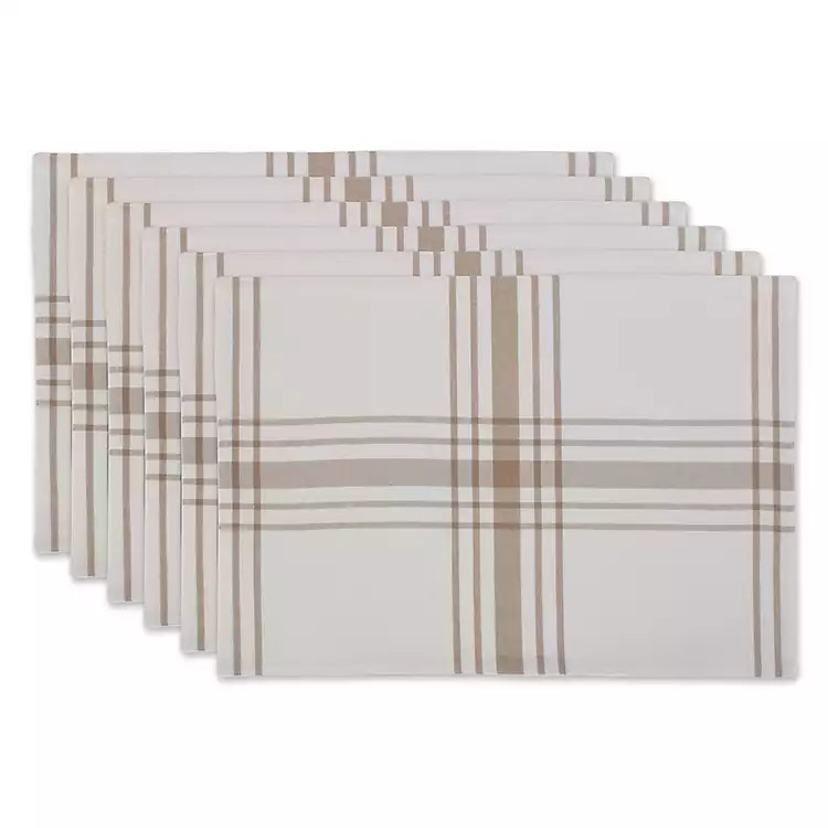 Stone Farmhouse Plaid Placemats, Set of 6 | Kirkland's Home