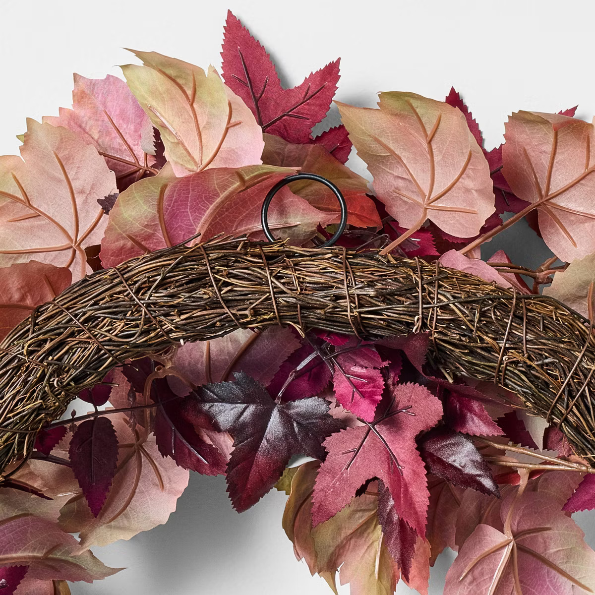 24" Mixed Leaf Artificial Fall Wreath Red - Threshold™ designed with Studio McGee | Target