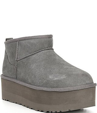 UGG Classic Ultra Mini Platform Suede Booties - 8 | Dillard's