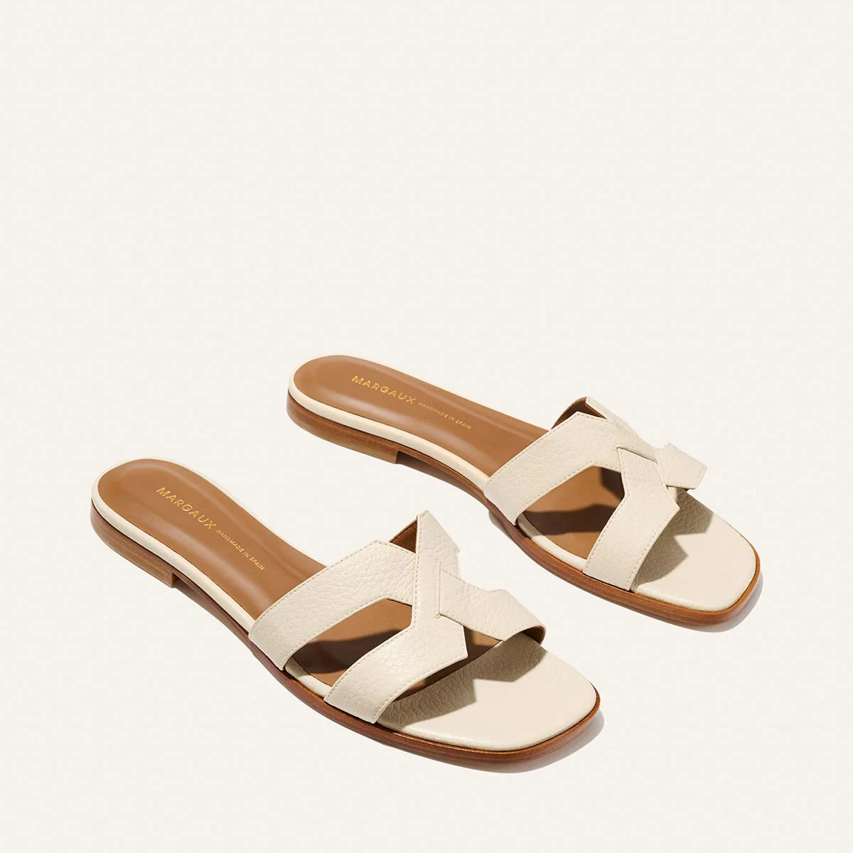 The MX Sandal - Ecru Tumbled Nappa | Margaux