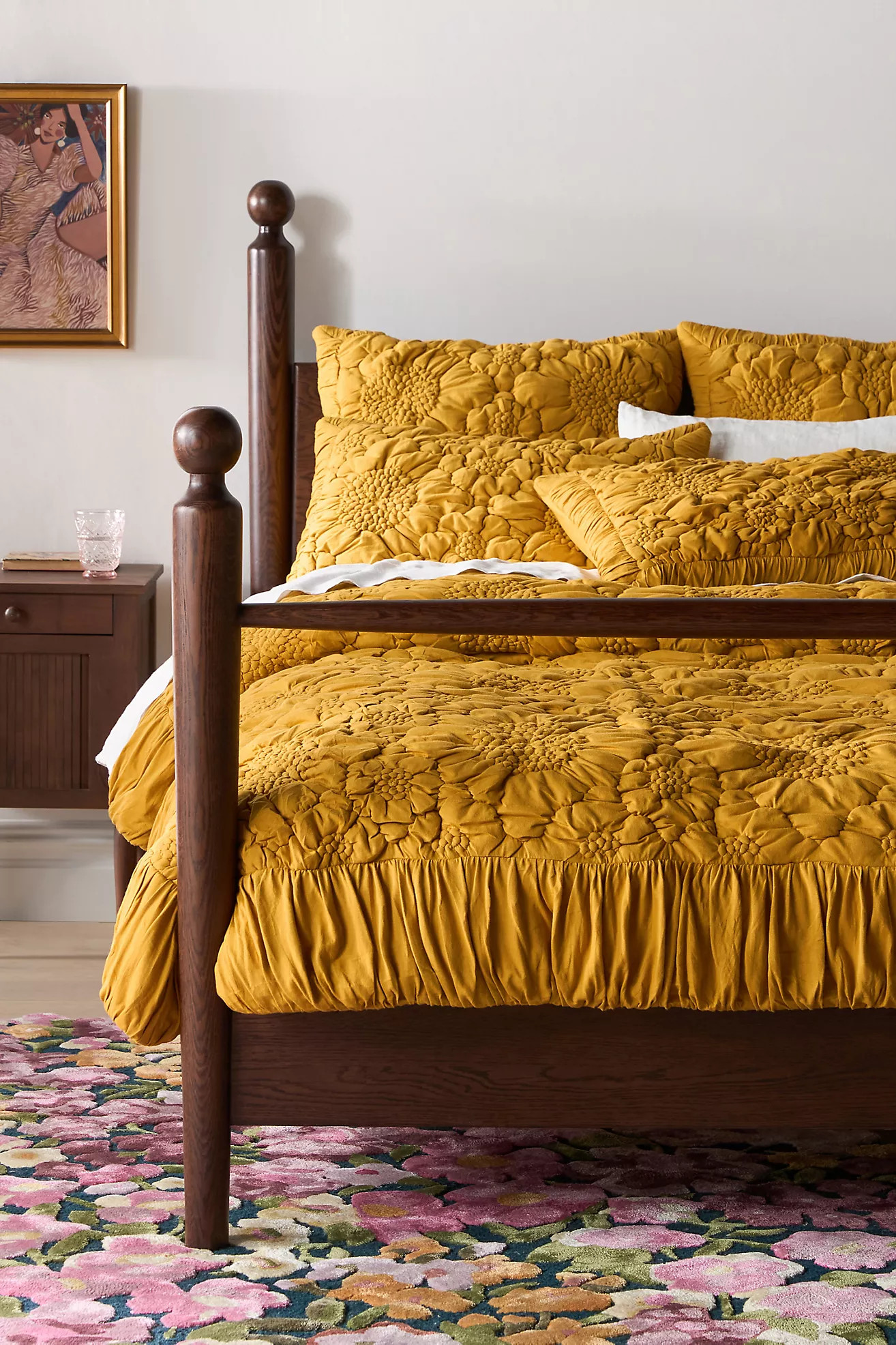 Dahlia Cotton Jersey Floral Quilt | Anthropologie (US)