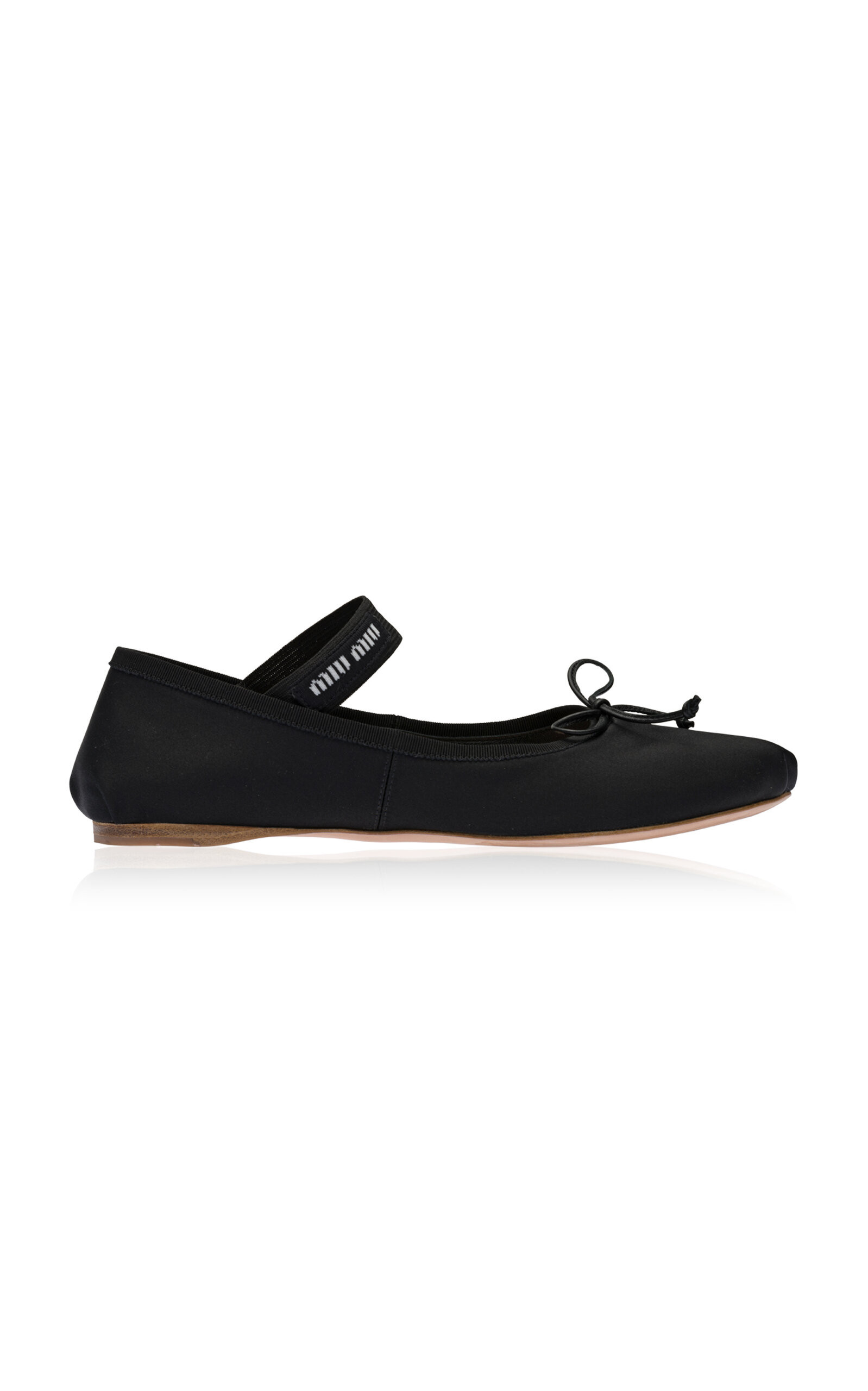 Miu Miu - Satin Ballerina Flats - Black - IT 37 - Moda Operandi | Moda Operandi (Global)