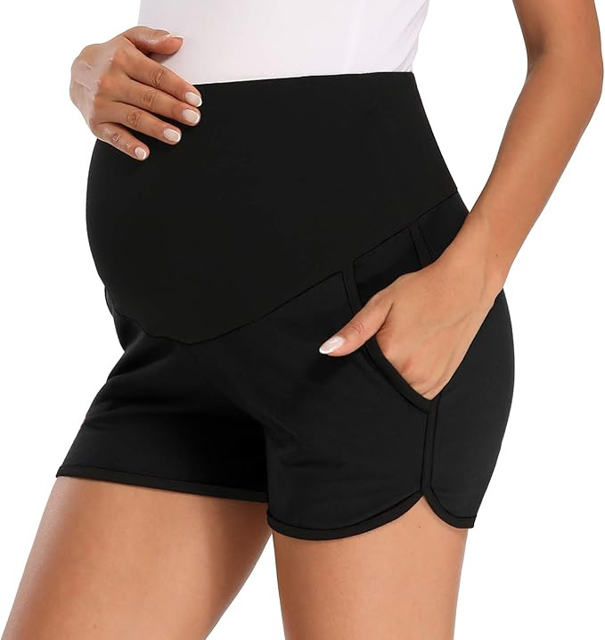 fitglam Women's Maternity Shorts Lounge Sports Yoga Pregnancy Short Pants with Pockets | Amazon (US)