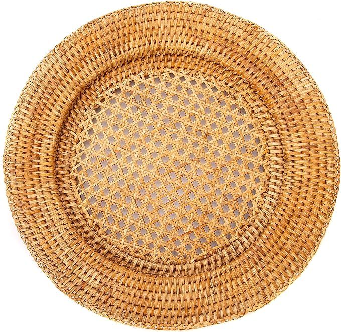 Artifacts Rattan Charger, One Size, Honey Brown | Amazon (US)