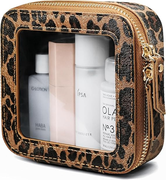 Popvibe Clear Makeup Bag Travel Cosmetic Case Transparent Toiletry Bag with Zipper, Portable Make... | Amazon (US)