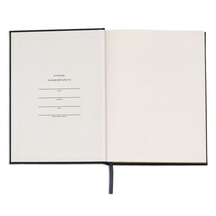 Wit & Delight Lined Journal Black Linen Note to Self | Target