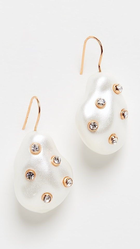 Gold With White Pearl Earrings | Shopbop