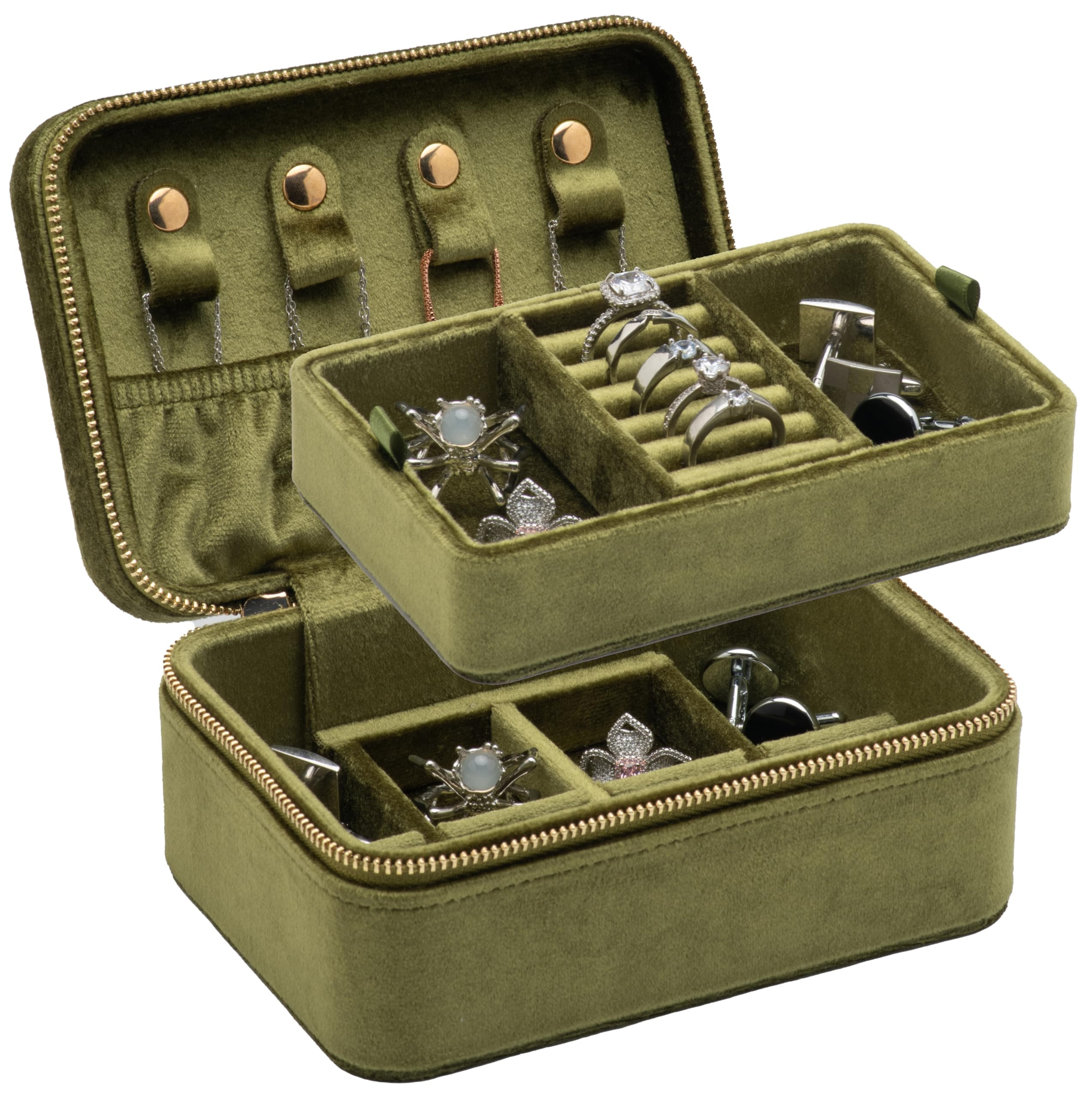 Velvet Travel Jewelry Organizer Box with Zipper Around,Portable Travel Accessory Jewelry Display ... | Amazon (CA)