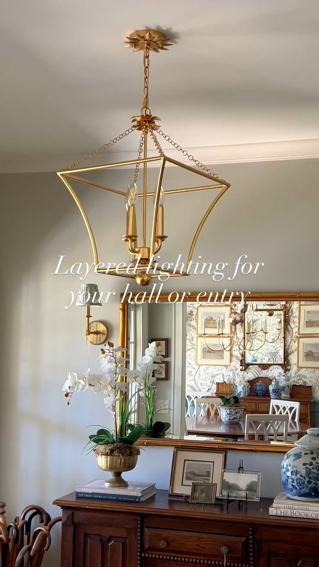 Entry way lighting gold chandelier pendant lighting hallway lighting grandmillennial home decor layered lighting wall sconces 

#LTKHome