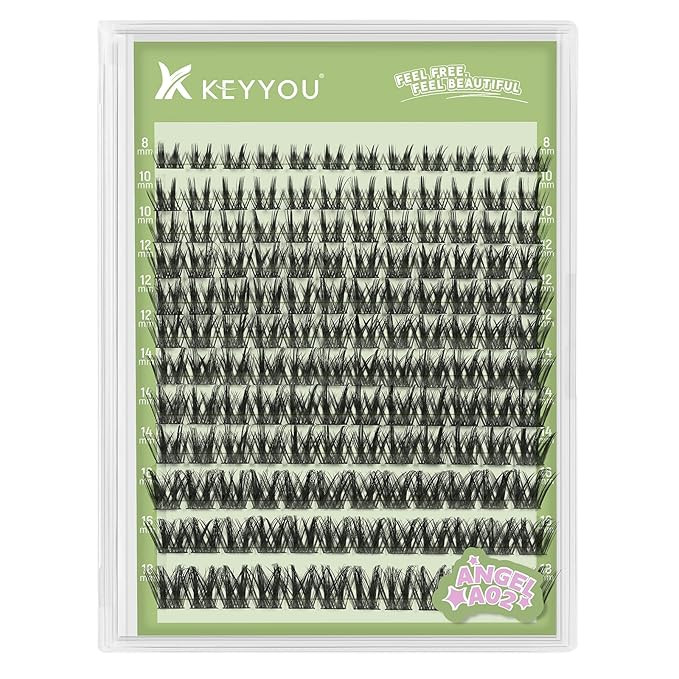 KEYYOU LASH clusters 144Pcs D Curl Angel Eyelash Extension Thick Wispy Natural Band Lash with Wat... | Amazon (US)