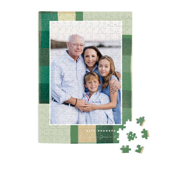 "Warm Flannel" - Customizable 252 Piece Custom Puzzle in Green by Keen Peachy. | Minted