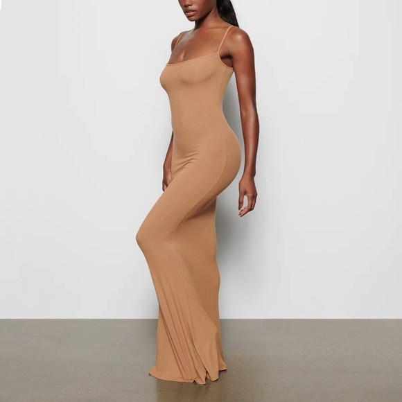 Skims Soft Lounge Maxi Dress Camel | Poshmark