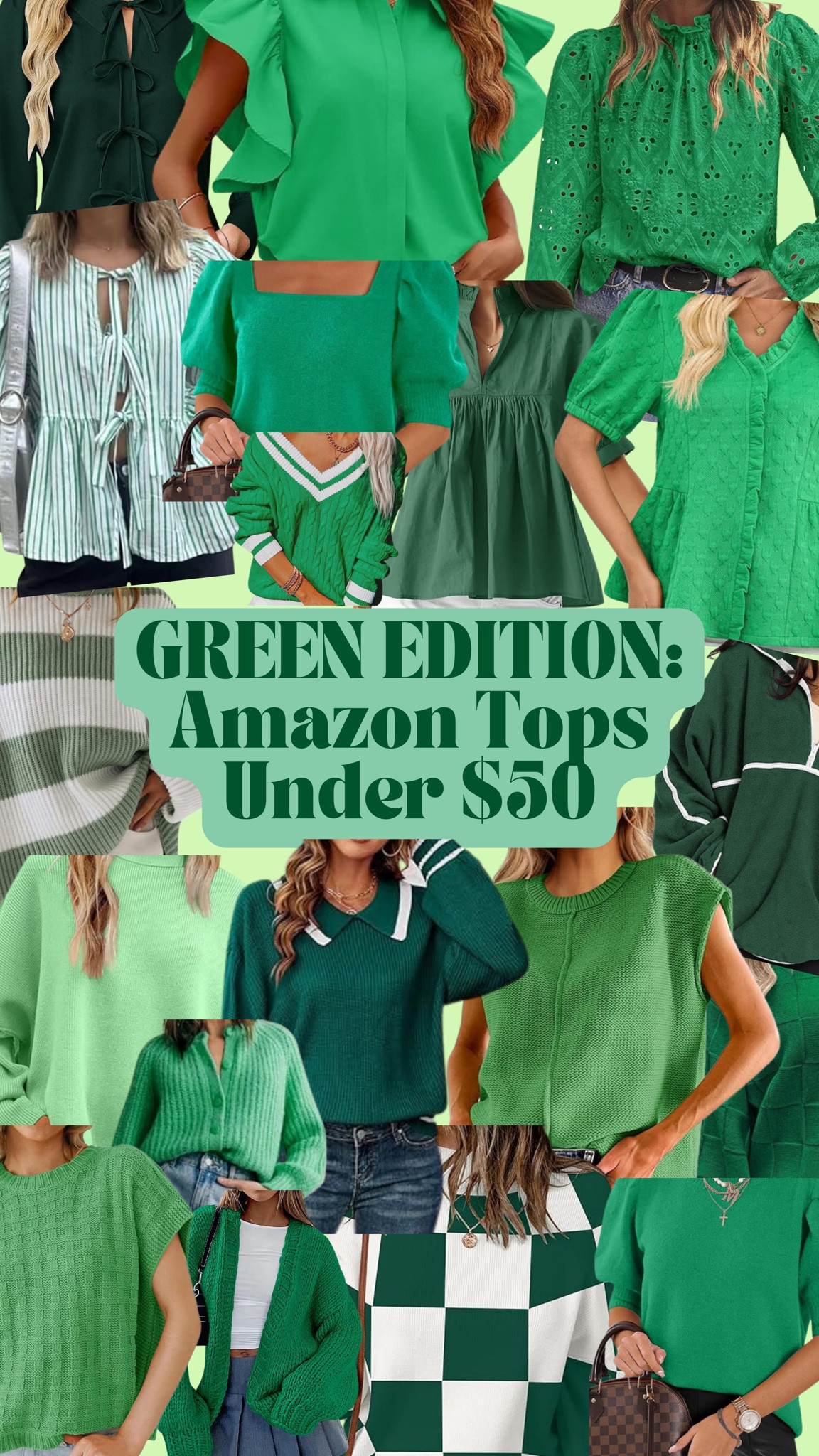 Green Amazon Tops - Amazon - st Patrick’s day - cold or hot weather - blouse - sweater - Kelly green 

#LTKParties #LTKFindsUnder50