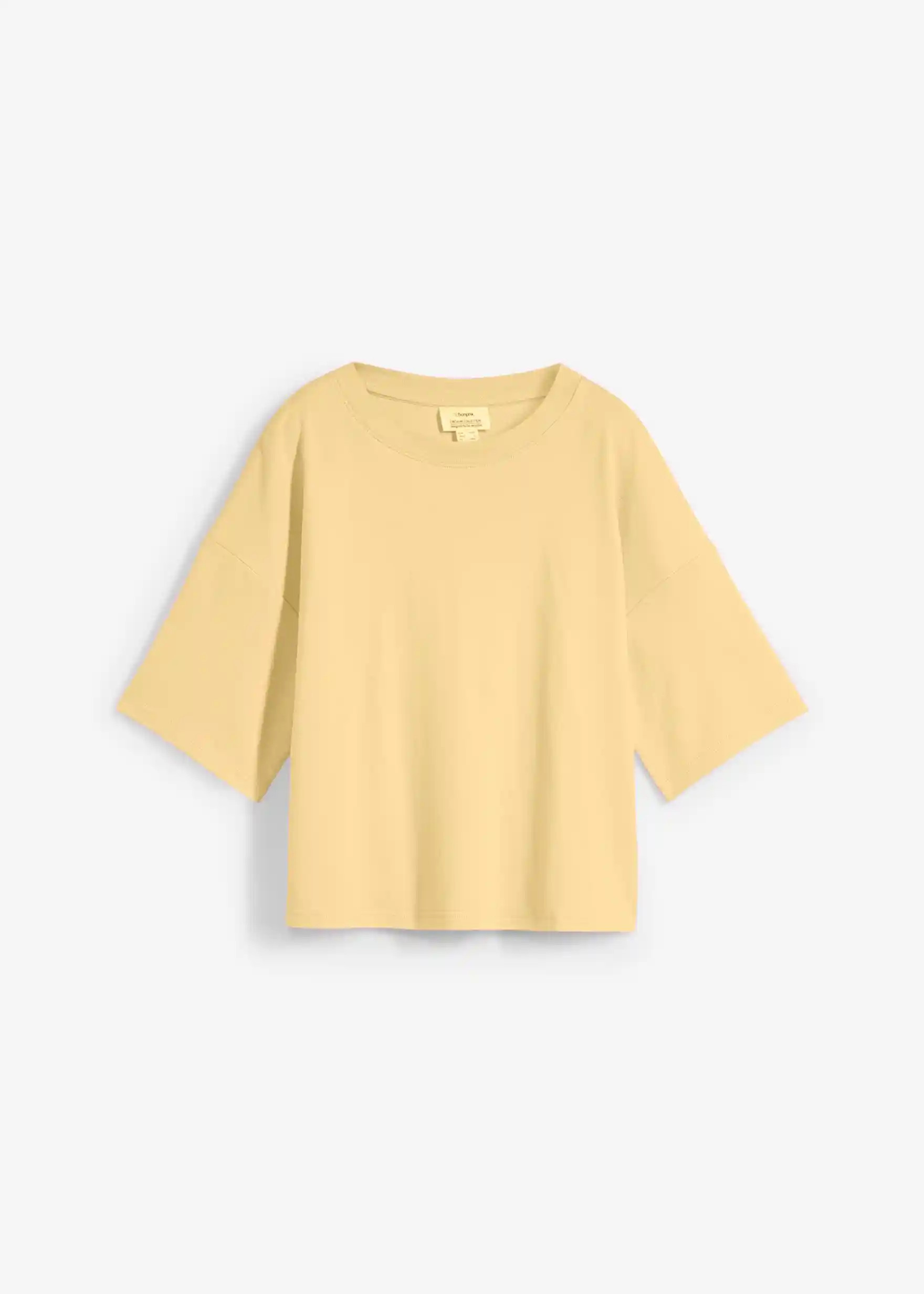 Locker geschnittenes Rundhals-T-Shirt mit Dreiviertelärmeln aus Bio-Baumwolle | Bonprix DE