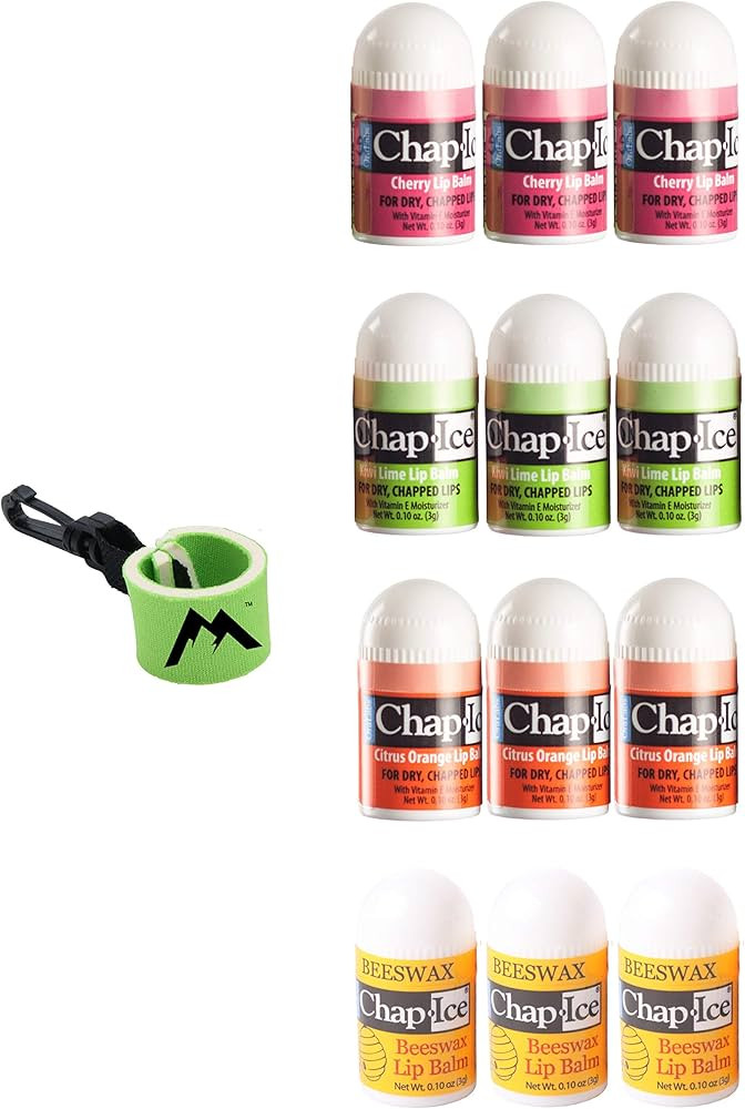 Chap-Ice® | 12-Count Assorted Mini Lip Balm Pack & 1 Lip Balm Keychain with Swivel Clip | Made i... | Amazon (US)