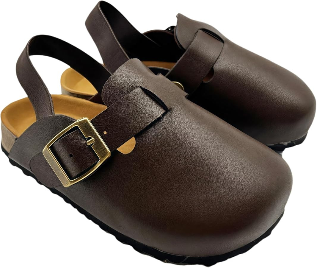 Kids Suede Clogs Toddler Clogs Boys Girls Sandals Cork Adjustable Buckle Mules | Amazon (US)