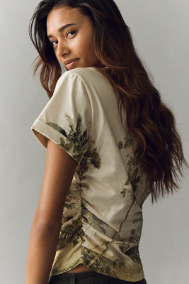 By Anthropologie Cotton Ruched Asymmetric Tee | Anthropologie (US)