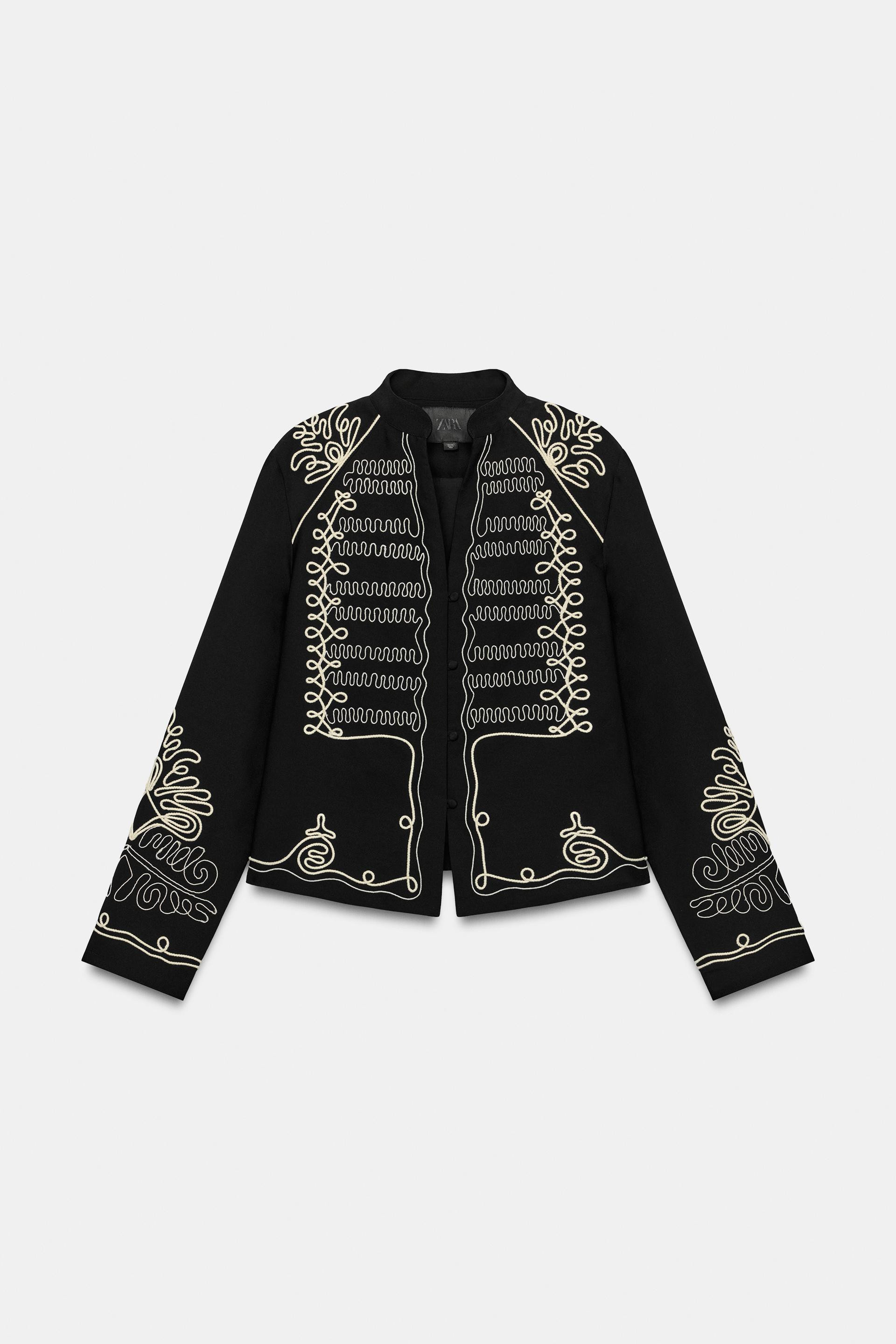 JACKET WITH EMBROIDERED SHOULDER PADS | Zara UK