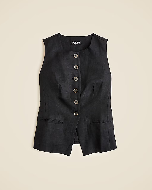Cutaway vest top in linen | J. Crew US