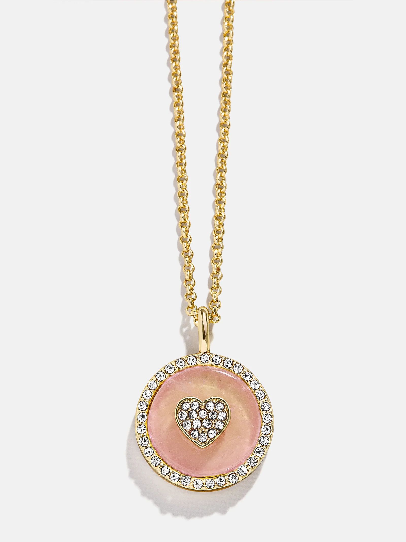 Semi-Precious Custom Medallion - Rose Quartz | BaubleBar (US)