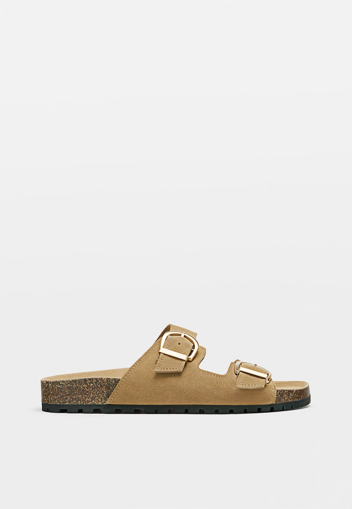 Flat leather sandals with buckles | Stradivarius (UK)
