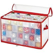 Simplify Ornament Storage Box/Plastic - Decorative Organizer - Storage Bin - Red - 112 Counts - L... | Amazon (US)