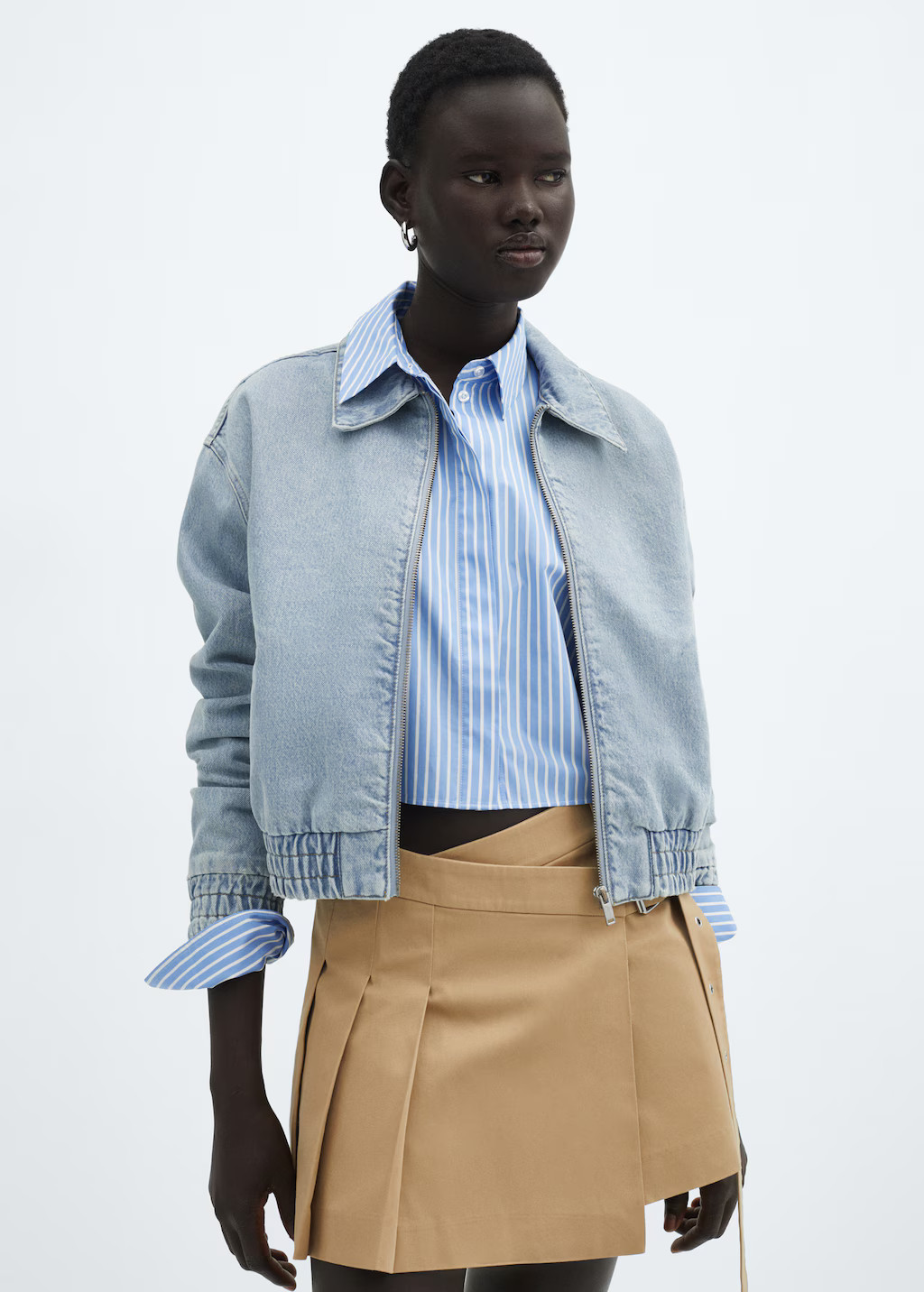 Denim bomber jacket | Mango Canada