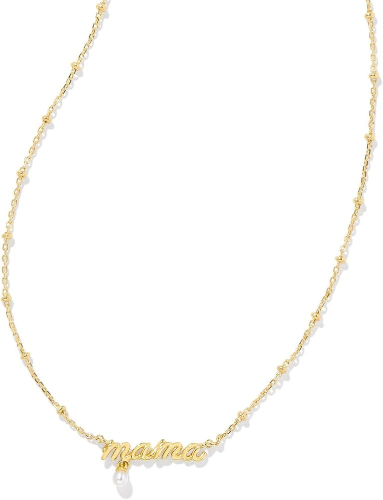 Kendra Scott Mama Script Short Pendant Necklace in White Pearl, Fashion Jewelry for Women | Amazon (US)