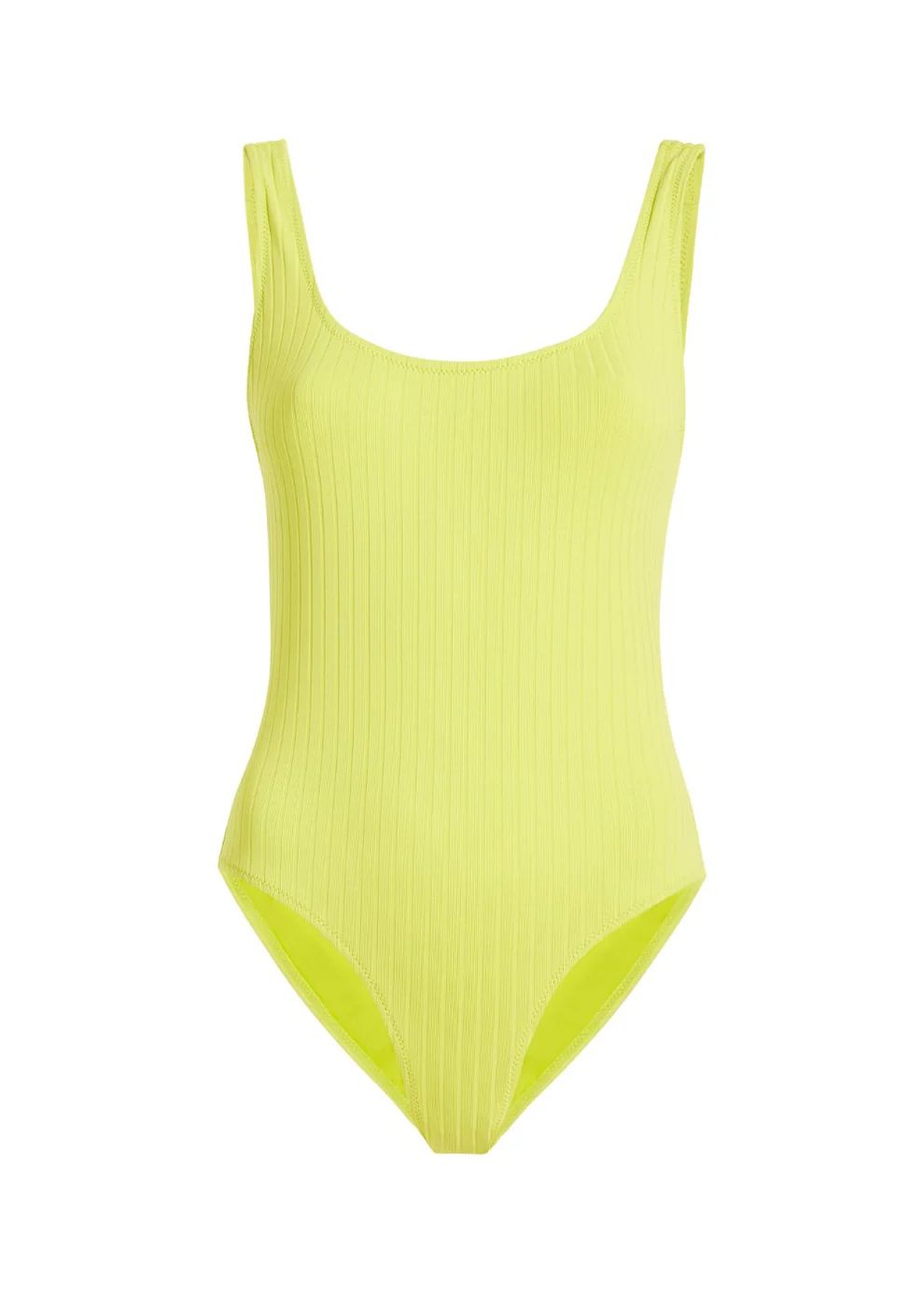 The Anne-Marie Ribbed One Piece in Chartreuse | Solid & Striped