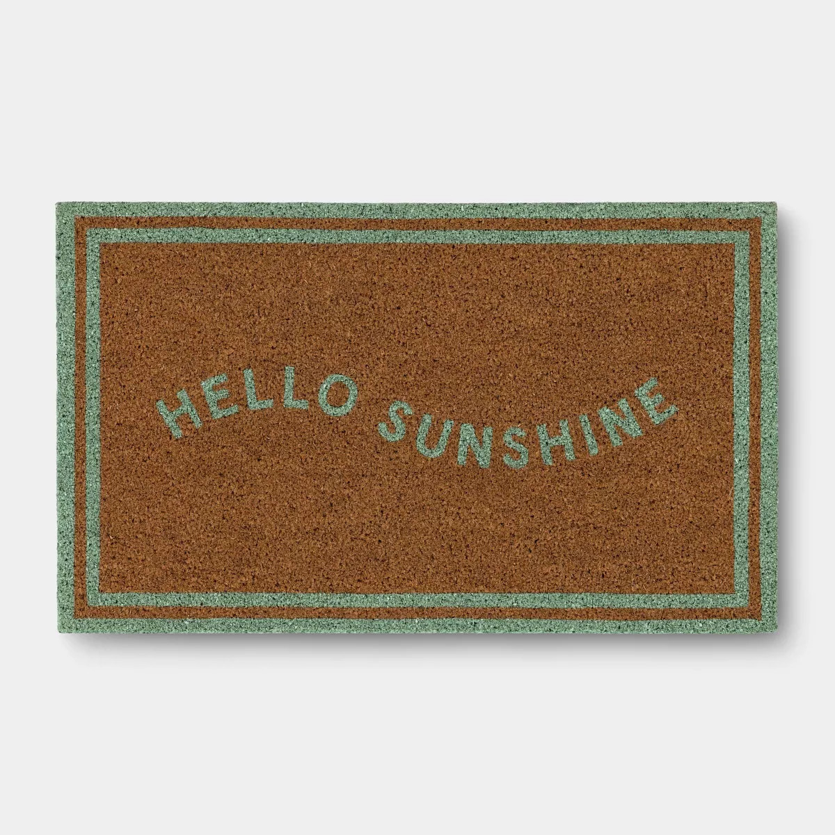 18"x30" Hello Sunshine Coir Doormat Natural/Blue - Sun Squad™ | Target
