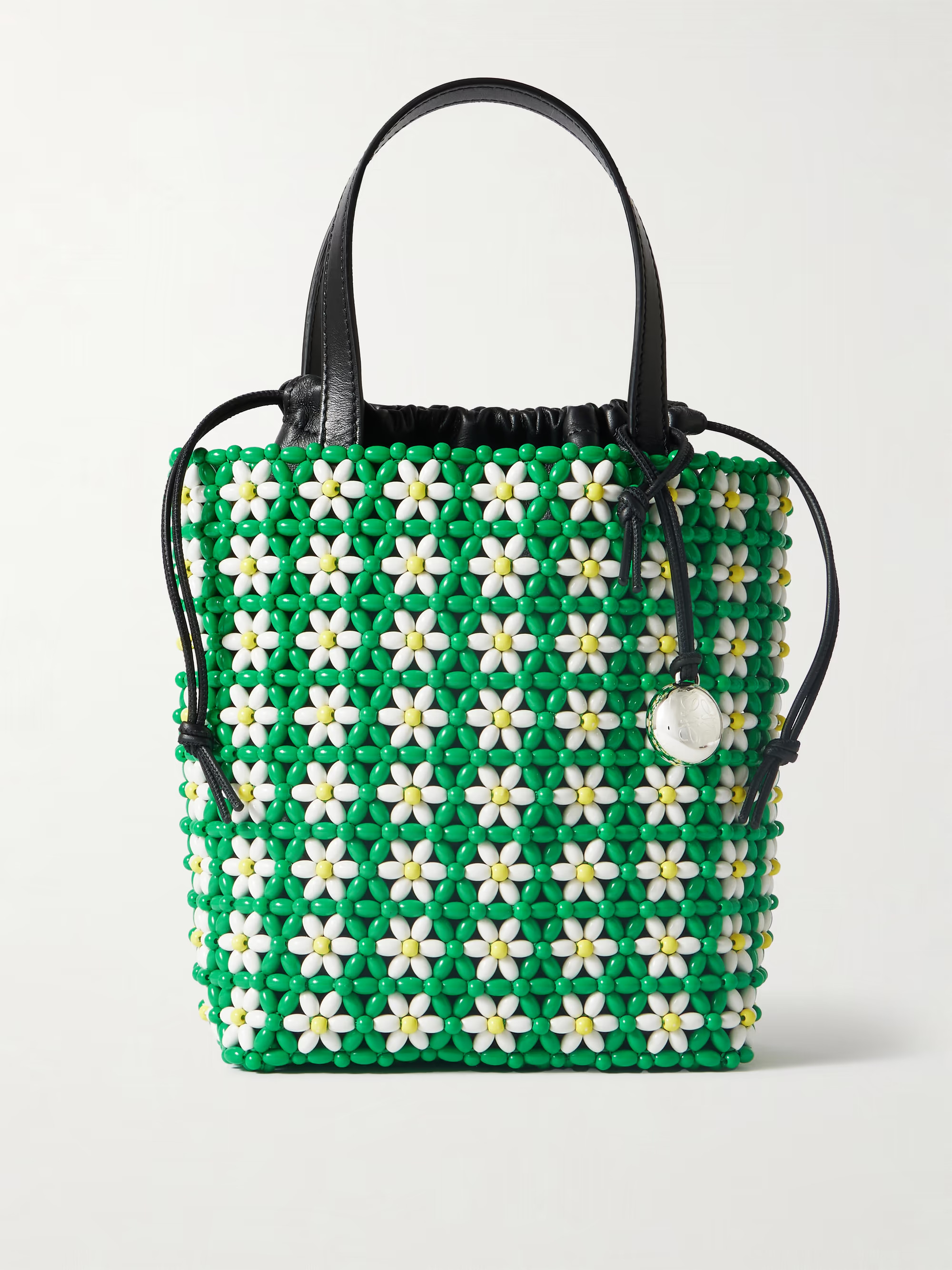 + Paula's Ibiza beaded leather tote - green - One Size | NET-A-PORTER (US)