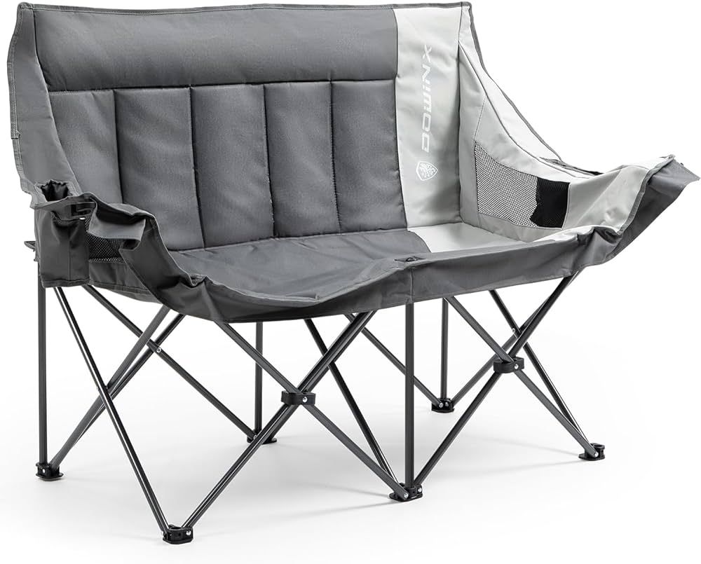 Dowinx Double Camping Chair Portable Folding Outdoor Loveseat with Side Pockets, Lawn Chair Campi... | Amazon (US)
