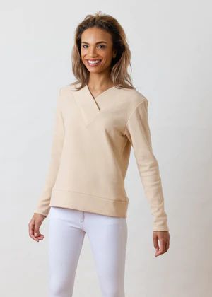 Valley V-Neck in Terry Fleece (Natural Blush) | Dudley Stephens