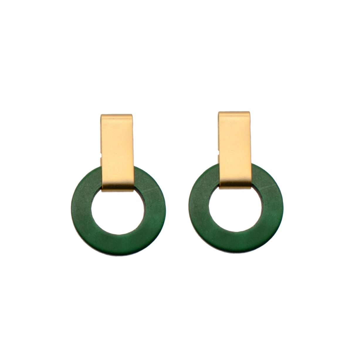 Large Hoop Earrings - Gold, Green | Wolf & Badger (US)